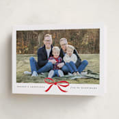 "Crimson Bow" - Holiday Cards in Crimson by Olivia Kanaley Inman - Folded Card