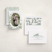 "Azulejo Village" - Holiday Cards in Wreath by Jenna Holcomb - Assembled