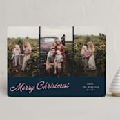 "jagged edge" - Holiday Cards in Navy by Cass Loh - Front