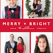 "Merry + Bright" - Holiday Cards in Rudolph by Hudson meet Rose - Detail