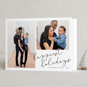 "Twice as Happy" - Holiday Cards in Chimney Coal by Kaydi Bishop - Folded Card