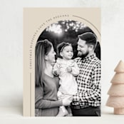 "Arch Blessings" - Holiday Cards in Linen by Erin Deegan - Front
