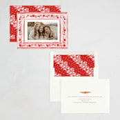 "Decorative Vintage Frame" - Holiday Cards in Candy Cane by Lucrecia Caporale - Assembled