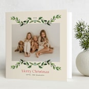 "Garlands" - Holiday Cards in Vanilla by Erika Firm - Folded Card