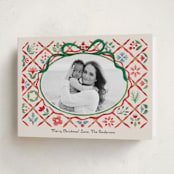 "Patchwork Christmas" - Holiday Cards in Crimson by Paper Sun Studio - Folded Card