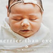 "Merrier Than Ever Before" - Holiday Cards in Snowfall by Carolyn MacLaren - Detail