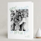 "Good Tidings Great Joy" - Holiday Cards in Frost by Megan Davis - Folded Card