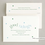 "Good Tidings Great Joy" - Holiday Cards in Frost by Megan Davis - FREE Recipient Addressing