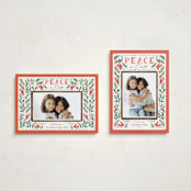"Peaceful Garden" - Holiday Cards in Cherry by Elly - Photo Orientation Options