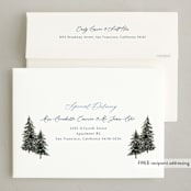 "Ski" - Holiday Cards in Wood by Elly - FREE Recipient Addressing