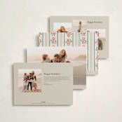 "Wildflower Holiday ribbon" - Holiday Cards in Latte by Jackie Crawford - Back of Card Options