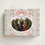 "Wildflower Holiday ribbon" - Holiday Cards in Latte by Jackie Crawford - Folded Card
