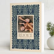 "Adeline" - Holiday Cards in Saphire by Vivian Yiwing - Folded Card