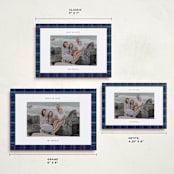 "Plaid Peace" - Holiday Cards in Navy by Makewells - Formats Available