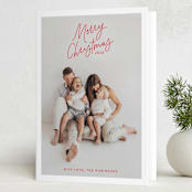 "Angled Merry Christmas" - Holiday Cards in Holly Berry by Kristen Magee - Folded Card