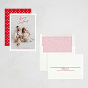 "Angled Merry Christmas" - Holiday Cards in Holly Berry by Kristen Magee - Assembled