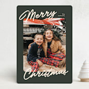 "the classic" - Holiday Cards in Olive by Pixel and Hank - Front
