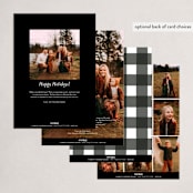 "Peace Simply" - Holiday Cards in Coal by Emily Betts - Back of Card Options
