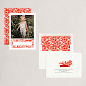 "Berry and Blossom" - Holiday Cards in Candy Cane by Griffinbell Paper Co. - Assembled