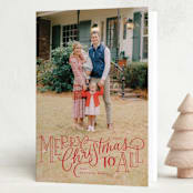 "Merry Christmas to All Lettering" - Holiday Cards in Festive by Erin German - Folded Card