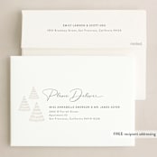 "Minimal Script" - Holiday Cards in Snow by Abi de Leon - FREE Recipient Addressing
