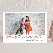 "No Matter What" - Holiday Cards in Crimson by J. Dario Design Co. - Front