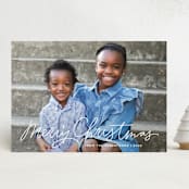 "Scripty Merry Christmas" - Holiday Cards in Silver Bells by Kristen Magee - Front