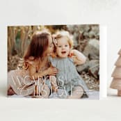 "Love and Wonder" - Holiday Cards in Snowflake by Jessica Williams - Folded Card