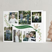 "Let there be peace" - Holiday Cards in Balsam Fir by Corinne Malesic - Folded Card