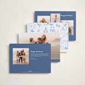 "12 Days of Christmas Toile" - Holiday Cards in Ice by Teju Reval - Back of Card Options