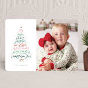"Sentiment tree" - Holiday Cards in Evergreen by Creo Study - Front