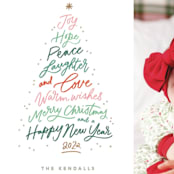 "Sentiment tree" - Holiday Cards in Evergreen by Creo Study - Detail