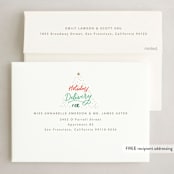 "Sentiment tree" - Holiday Cards in Evergreen by Creo Study - FREE Recipient Addressing