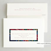 "Plaid Framed" - Holiday Cards in Navy by Lea Delaveris - FREE Recipient Addressing
