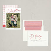 "Merry Minimalist" - Holiday Cards in Cherry by Kerry Doyle - Assembled