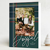"Coziest plaid" - Holiday Cards in Forest by Lea Delaveris - Folded Card