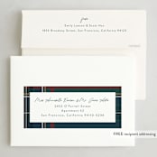 "Coziest plaid" - Holiday Cards in Forest by Lea Delaveris - FREE Recipient Addressing