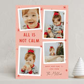 "Not Calm" - Holiday Cards in Peach by Elly - Front