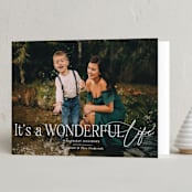 "Wonderful Life Stack" - Holiday Cards in Snow by Jackie Crawford - Folded Card