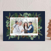 "Festive Holiday Foliage" - Holiday Cards in Navy by Brooke Chandler - Front