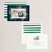 "Festive Holiday Foliage" - Holiday Cards in Navy by Brooke Chandler - Assembled