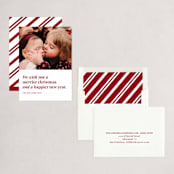 "Merrier Days Ahead" - Holiday Cards in Cherry by Playground Prints - Assembled