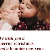 "Merrier Days Ahead" - Holiday Cards in Cherry by Playground Prints - Detail