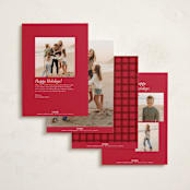 "Crimson Bow" - Holiday Cards in Crimson by Olivia Kanaley Inman - Back of Card Options