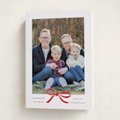 "Crimson Bow" - Holiday Cards in Crimson by Olivia Kanaley Inman - Folded Card