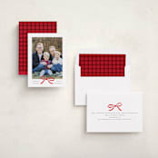 "Crimson Bow" - Holiday Cards in Crimson by Olivia Kanaley Inman - Assembled