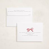 "Crimson Bow" - Holiday Cards in Crimson by Olivia Kanaley Inman - FREE Recipient Addressing