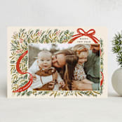"Red Ribbon" - Holiday Cards in Ivory by iamtanya - Front