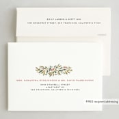 "Red Ribbon" - Holiday Cards in Ivory by iamtanya - FREE Recipient Addressing