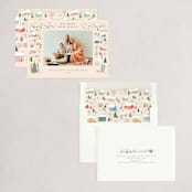 "Winter Village" - Holiday Cards in Sugar Cookie by Jennifer Wick - Assembled